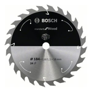 Bosch Kreissägeblatt Standard for Wood für Akkusägen 184×1.6/1.1×16, 24 Zähne Bosch Kreissägeblatt Standard for Wood für Akkusägen 184×1.6/1.1×16, 24 Zähne