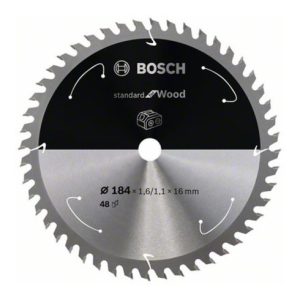 Bosch Kreissägeblatt Standard for Wood für Akkusägen 184×1.6/1.1×16, 48 Zähne Bosch Kreissägeblatt Standard for Wood für Akkusägen 184×1.6/1.1×16, 48 Zähne