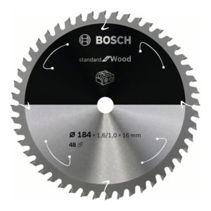 Bosch Kreissägeblatt Standard for Wood für Akkusägen 184×1.6/1×16, 48 Zähne Bosch Kreissägeblatt Standard for Wood für Akkusägen 184×1.6/1×16, 48 Zähne