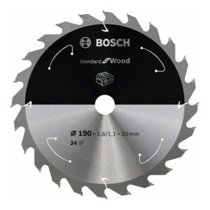 Bosch Kreissägeblatt Standard for Wood für Akkusägen 190×1.6/1.1×20, 24 Zähne Bosch Kreissägeblatt Standard for Wood für Akkusägen 190×1.6/1.1×20, 24 Zähne