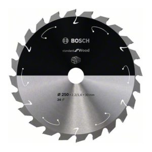 Bosch Kreissägeblatt Standard for Wood für Akkusägen 250×2.2/1.6×30, 24 Zähne Bosch Kreissägeblatt Standard for Wood für Akkusägen 250×2.2/1.6×30, 24 Zähne