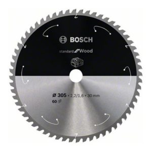 Bosch Kreissägeblatt Standard for Wood für Akkusägen 305×2.2/1.6×30, 60 Zähne Bosch Kreissägeblatt Standard for Wood für Akkusägen 305×2.2/1.6×30, 60 Zähne