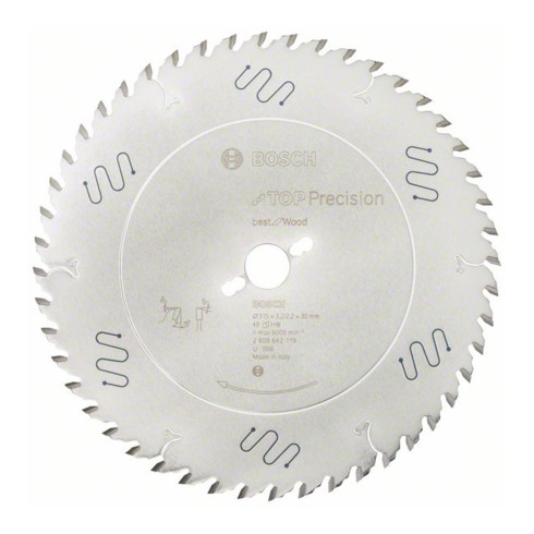 Bosch Kreissägeblatt Top Precision Best for Wood 315 x 30 x 3,2 mm 48