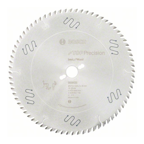 Bosch Kreissägeblatt Top Precision Best for Wood 315 x 30 x 3,2 mm 72