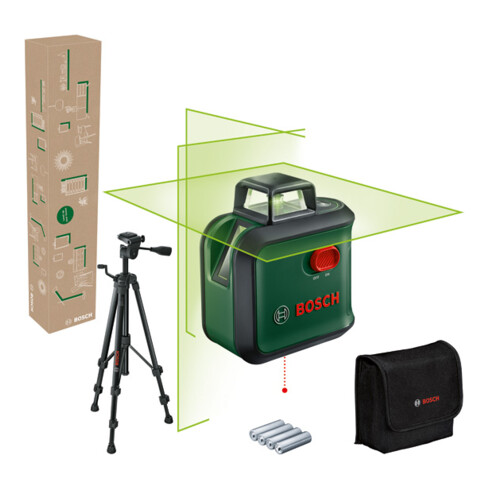 Bosch Kreuzlinien-Laser AdvancedLevel 360 Set, Stativ TT 150, eCommerce-Karton
