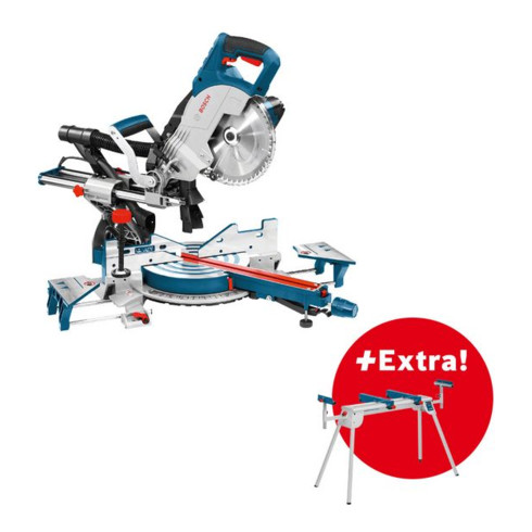 Bosch Paneelsäge GCM 8 SJL und Arbeitstisch GTA 2600 in Karton