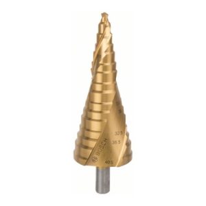 Bosch Stufenbohrer HSS-TiN für Kabelverschr., M10 – M40 10 mm 125,5 mm 12 Stufen Bosch Stufenbohrer HSS-TiN für Kabelverschr., M10 – M40 10 mm 125,5 mm 12 Stufen