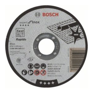 Bosch Trennscheibe gerade Expert for Inox – Rapido AS 60 T INOX BF, 115 mm, 22,23 mm Bosch Trennscheibe gerade Expert for Inox – Rapido AS 60 T INOX BF, 115 mm, 22,23 mm