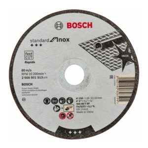 Bosch Trennscheibe gerade Standard for Inox WA 46 T BF, 150 mm, 22,23 mm, 1,6 mm Bosch Trennscheibe gerade Standard for Inox WA 46 T BF, 150 mm, 22,23 mm, 1,6 mm