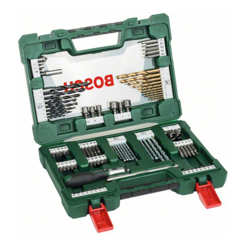 Bosch V-Line TiN-Bohrer- und Bit-Set, Ratschen-Schraubendreher, Magnetstab
