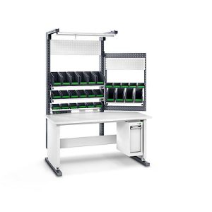 Bott Arbeitsplatzsystem Avero Komplettmodul 3, per Handkurbel höhenverstellbar, HPL beschichtete Spanplatte, bis 300 kg, lichtgrau/anthrazitgrau Bott Arbeitsplatzsystem Avero Komplettmodul 3, per Handkurbel höhenverstellbar, HPL beschichtete Spanplatte, bis 300 kg, lichtgrau/anthrazitgrau