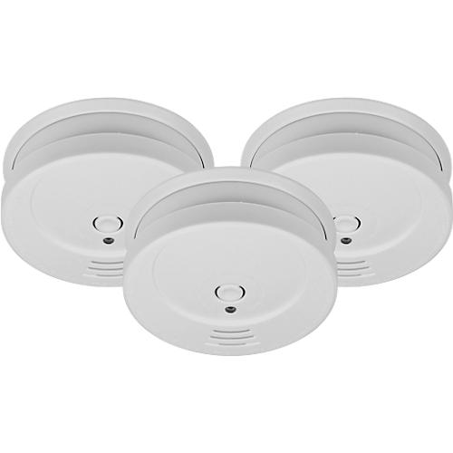 Brennenstuhl Feuermelder 3er-Set RM C 9010, 85 dB Alarmsignal, Testknopf, austauschbare 9V-Batterie, ⌀ 100 x H 35 mm, weiß