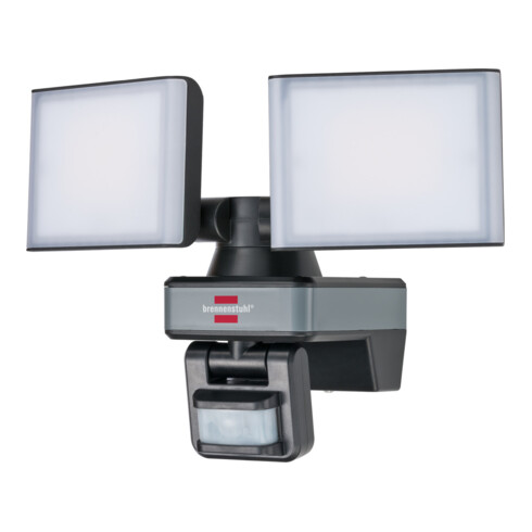 brennenstuhl®Connect WiFi LED Duo Strahler mit Bewegungsmelder WFD 3050 P / LED Wandstrahler 30W für außen IP54 steuerbar per kostenloser App