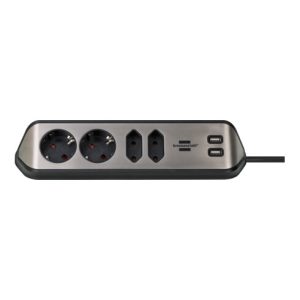 brennenstuhl®estilo Ecksteckdosenleiste mit USB-Ladefunktion 2x Schutzkontakt, 2x Euro brennenstuhl®estilo Ecksteckdosenleiste mit USB-Ladefunktion 2x Schutzkontakt, 2x Euro