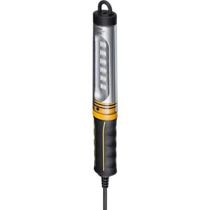 Brennenstuhl WL 550 LED-Werkstatt-Leuchte, 3 Schaltstufen, 12 SMD-LEDs, kabelgebunden, 5 m Kabel, IP65, 570 lm, 6500 K, L 40 x B 120 x H 340 mm, orange/schwarz