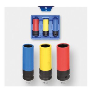 Brilliant Tools 1/2 Zoll Alu-Felgen-Kraft-Stecknuss-Satz, 17 / 19 / 21 mm, 3-tlg Brilliant Tools 1/2 Zoll Alu-Felgen-Kraft-Stecknuss-Satz, 17 / 19 / 21 mm, 3-tlg
