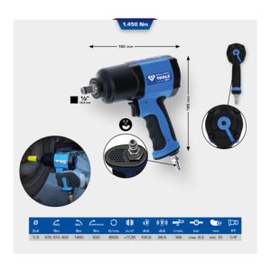 Brilliant Tools 1/2 Zoll Druckluft-Schlagschrauber, 1450 Nm Brilliant Tools 1/2 Zoll Druckluft-Schlagschrauber, 1450 Nm