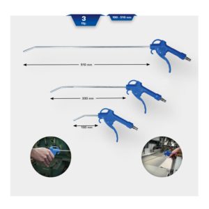 Brilliant Tools Druckluft-Ausblaspistolen-Satz, 3-tlg, 95 – 510 mm Brilliant Tools Druckluft-Ausblaspistolen-Satz, 3-tlg, 95 – 510 mm