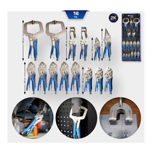 Brilliant Tools Karosserie-Gripzangen-Satz, 16-tlg