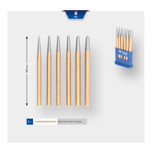 Brilliant Tools Körner-Satz, 6-tlg