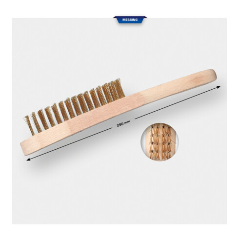 Brilliant Tools Messing Drahtbürste, 4-reihig, 290 mm