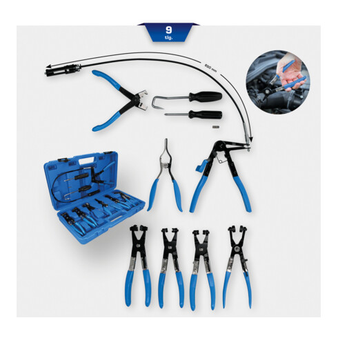 Brilliant Tools Schlauchschellenzangen-Satz, 9-tlg