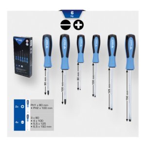 Brilliant Tools Schraubendreher-Satz, 6-tlg, Schlitz, PH Brilliant Tools Schraubendreher-Satz, 6-tlg, Schlitz, PH