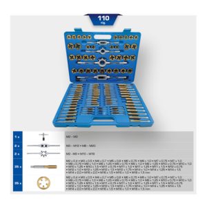 Brilliant Tools TiN Gewindeschneidwerkzeug-Satz, 110-tlg Brilliant Tools TiN Gewindeschneidwerkzeug-Satz, 110-tlg