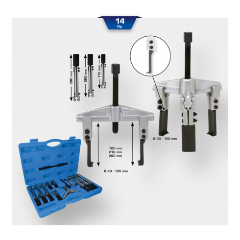 Brilliant Tools Universal-Abzieher-Satz, 14-tlg