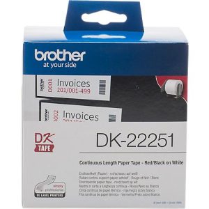 Brother Endlosetikett DK-22251, Papier, Rot-Schwarz-Druck Brother Endlosetikett DK-22251, Papier, Rot-Schwarz-Druck