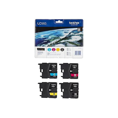 Brother LC985VALBPDR - 4er-Pack - Schwarz, Gelb, Cyan, Magenta - original - Tintenpatrone
