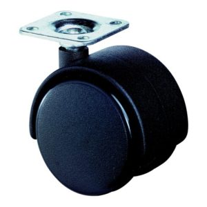 BS Kunststoff-Doppelrolle F75 40 schwarz m. Platte BS Kunststoff-Doppelrolle F75 40 schwarz m. Platte