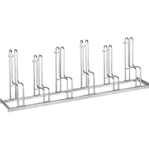 Bügelparker, 1-seitig, für Reifen bis B 55 mm, B 2100 x T 1850 x H 740 mm, Stahl feuerverzinkt, 6 Einstellplätze, zerlegt Bügelparker, 1-seitig, für Reifen bis B 55 mm, B 2100 x T 1850 x H 740 mm, Stahl feuerverzinkt, 6 Einstellplätze, zerlegt