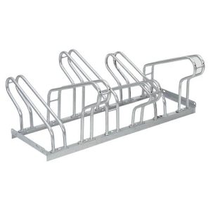Bügelparker, 2-seitig, für Reifen bis B 55 mm, B 1050 x T 3200 x H 500 mm, Stahl feuerverzinkt, 6 Einstellplätze, montiert Bügelparker, 2-seitig, für Reifen bis B 55 mm, B 1050 x T 3200 x H 500 mm, Stahl feuerverzinkt, 6 Einstellplätze, montiert