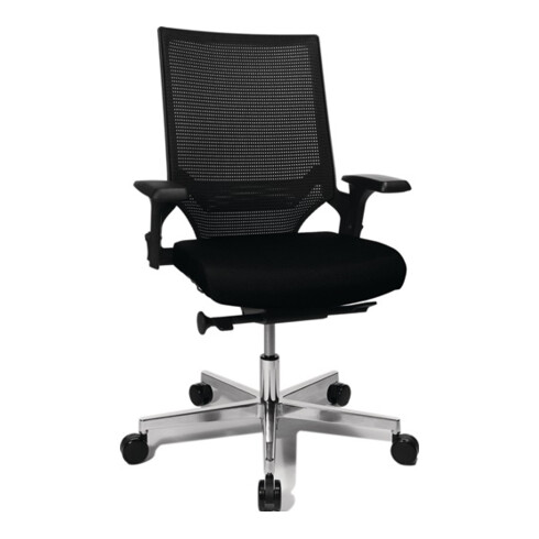Bürodrehstuhl m.Punktsynchrontechnik schwarz/schwarz 450-550mm Trgf110kg TOPSTAR