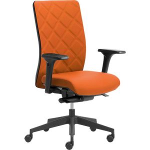Bürostuhl WIKI, mit Armlehnen, Stoff-Rücken, Gestell Kunststoff, orange Bürostuhl WIKI, mit Armlehnen, Stoff-Rücken, Gestell Kunststoff, orange