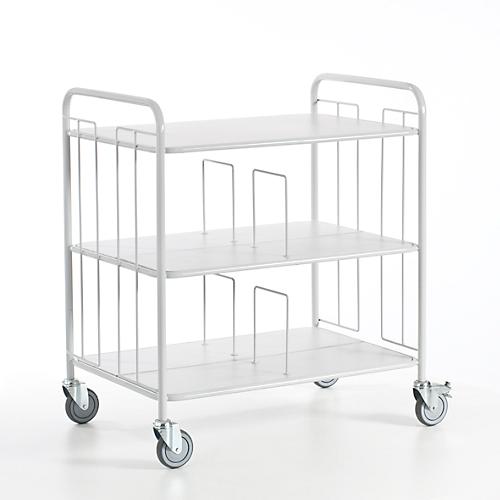 Bürowagen doppelseitig mit Trenngitter, 940 x 650 mm