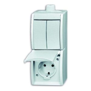 Busch-Jaeger Kombination SCHUKO Steckdose, mit Wipp. 2601/5/20EW-54-503 Busch-Jaeger Kombination SCHUKO Steckdose, mit Wipp. 2601/5/20EW-54-503