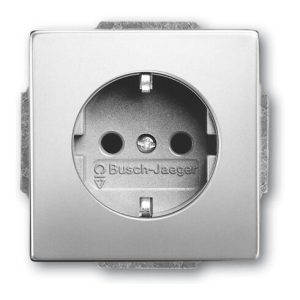 Busch-Jaeger SCHUKO Steckdosen-Einsatz edelstahl 2300 EUCB-866 Busch-Jaeger SCHUKO Steckdosen-Einsatz edelstahl 2300 EUCB-866