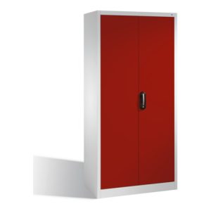 C+P Akten-Garderobenschrank Acurado mit Drehtüren, H1950xB930xT400mm Front Rubinrot Korpus Lichtgrau C+P Akten-Garderobenschrank Acurado mit Drehtüren, H1950xB930xT400mm Front Rubinrot Korpus Lichtgrau