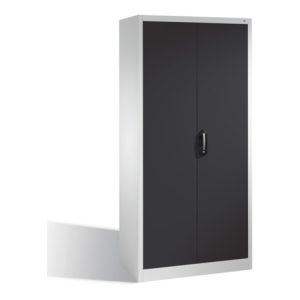 C+P Akten-Garderobenschrank Acurado mit Drehtüren, H1950xB930xT400mm Front Schwarzgrau Korpus Lichtgrau C+P Akten-Garderobenschrank Acurado mit Drehtüren, H1950xB930xT400mm Front Schwarzgrau Korpus Lichtgrau