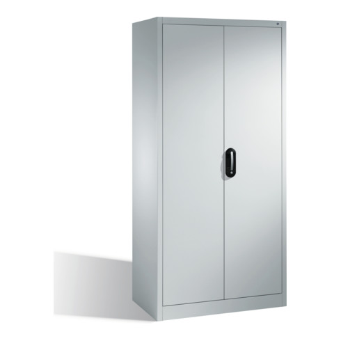 C+P Akten-Garderobenschrank Acurado mit Drehtüren, H1950xB930xT500mm Weißaluminium