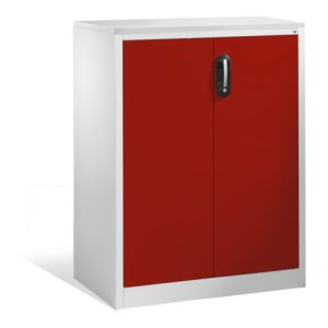 C+P Akten-Sideboard Acurado mit Drehtüren, 3 Ordnerhöhen, H1200xB930xT500mm Front Rubinrot Korpus Lichtgrau C+P Akten-Sideboard Acurado mit Drehtüren, 3 Ordnerhöhen, H1200xB930xT500mm Front Rubinrot Korpus Lichtgrau