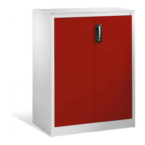 C+P Akten-Sideboard Acurado mit Drehtüren, 3 Ordnerhöhen, H1200xB930xT500mm Front Rubinrot Korpus Lichtgrau