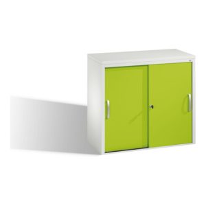 C+P Akten-Sideboard Acurado mit Schiebetüren, 2 Ordnerhöhen, H720xB800xT400mm Front Viridingrün Korpus Lichtgrau C+P Akten-Sideboard Acurado mit Schiebetüren, 2 Ordnerhöhen, H720xB800xT400mm Front Viridingrün Korpus Lichtgrau
