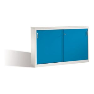 C+P Akten-Sideboard Acurado mit Schiebetüren, 2 x 2 Ordnerhöhen, H1000xB1600xT400mm Front Lichtblau Korpus Lichtgrau C+P Akten-Sideboard Acurado mit Schiebetüren, 2 x 2 Ordnerhöhen, H1000xB1600xT400mm Front Lichtblau Korpus Lichtgrau