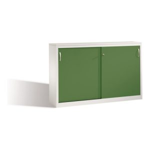 C+P Akten-Sideboard Acurado mit Schiebetüren, 2 x 2 Ordnerhöhen, H1000xB1600xT400mm Front Resedagrün Korpus Lichtgrau C+P Akten-Sideboard Acurado mit Schiebetüren, 2 x 2 Ordnerhöhen, H1000xB1600xT400mm Front Resedagrün Korpus Lichtgrau