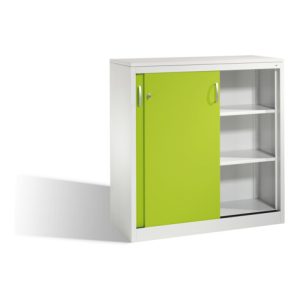C+P Akten-Sideboard Acurado mit Schiebetüren, 3 Ordnerhöhen, H1200xB1200xT500mm Front Viridingrün Korpus Lichtgrau C+P Akten-Sideboard Acurado mit Schiebetüren, 3 Ordnerhöhen, H1200xB1200xT500mm Front Viridingrün Korpus Lichtgrau