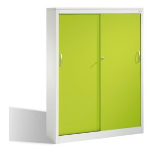 C+P Akten-Sideboard Acurado mit Schiebetüren, 4 Ordnerhöhen, H1600xB1200xT400mm Front Viridingrün Korpus Lichtgrau C+P Akten-Sideboard Acurado mit Schiebetüren, 4 Ordnerhöhen, H1600xB1200xT400mm Front Viridingrün Korpus Lichtgrau