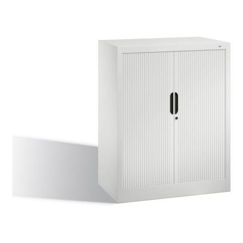 C+P Akten-Sideboard Omnispace mit Rollladen, 2 Ordnerhöhen, H1030xB800xT420mm Front Lichtgrau Korpus Lichtgrau